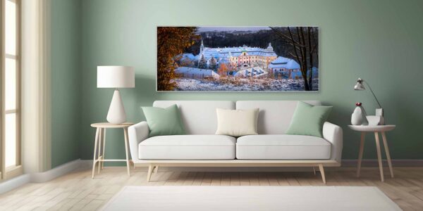 Das winterliche Kloster als Wandbild