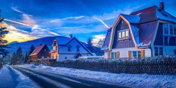 Jonsdorf - Winterlandschaft in der goldenen Abendsonne